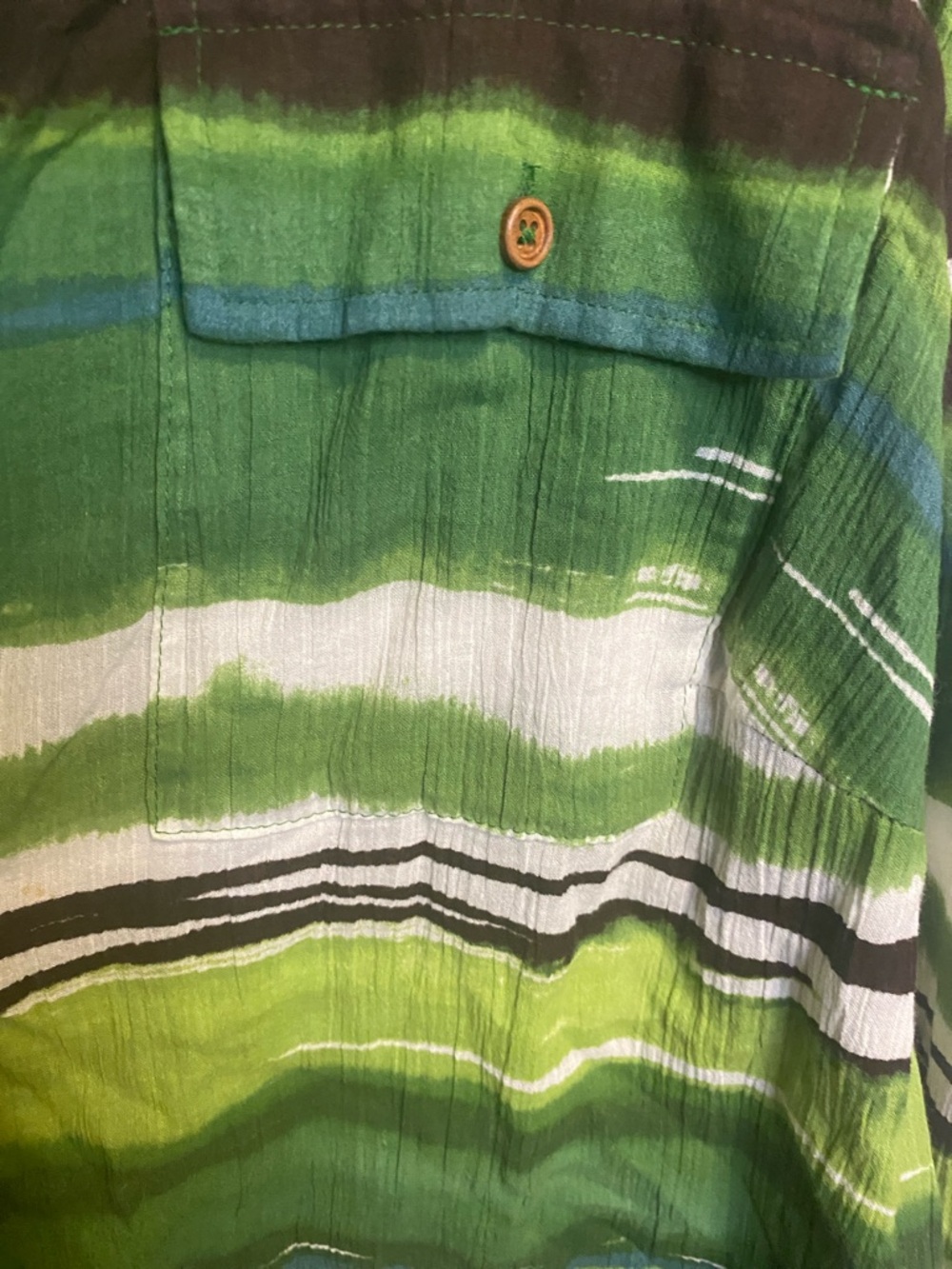 Jones New York Green Striped Button-Up Blouse - Picture 3 of 7